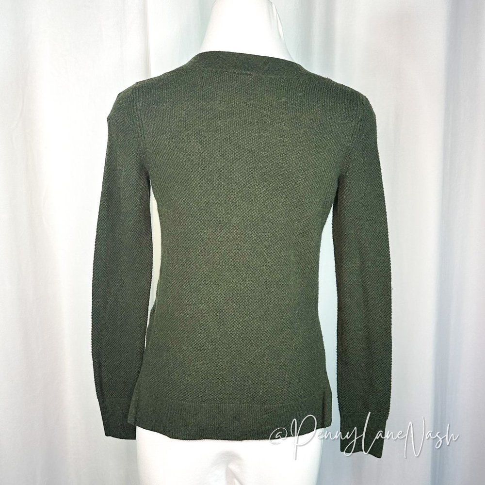 Gap Bella Green Textured V-Neck Sweater Green - Picture 6 of 7
